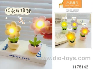 Potted small flower flower night light, button battery