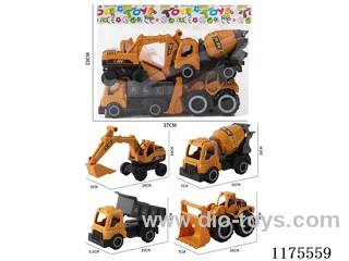 sliding four types of construction vehicles