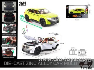 1:24 alloy pull back car with Lights and sound effects