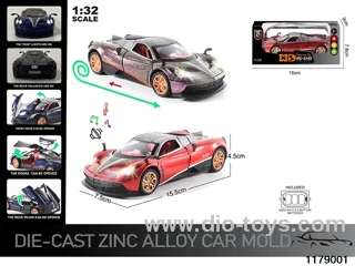 1:32 alloy pull back car with Lights and sound effects
