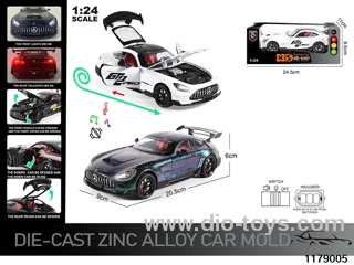 1:24 alloy pull back car with Lights and sound effects