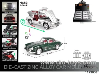 1:32 alloy pull back car with Lights and sound effects