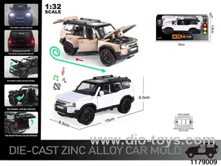 1:32 alloy pull back car with Lights and sound effects