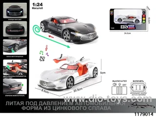 1:24 alloy pull back car with Lights and sound effects