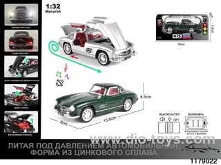 1:32 alloy pull back car with Lights and sound effects