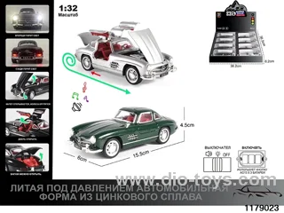 1:32 alloy pull back car with Lights and sound effects