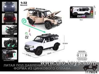 1:32 alloy pull back car with Lights and sound effects