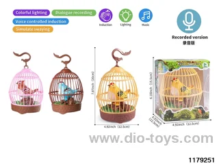 Voice-activated Single Bird Cage with light
