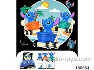 Press and slide shopping cart Stitch toy car 12pcs/box