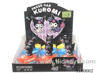 Press and slide cartoon kurumi toy car 9PCS / box