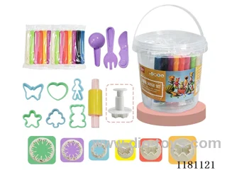 Colorful clay set / 5 mixed / large bucket / color random.