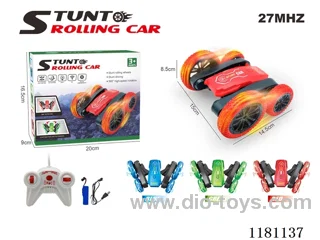 27MHZ rc stunt car with light 3 colors included 3.7V battery