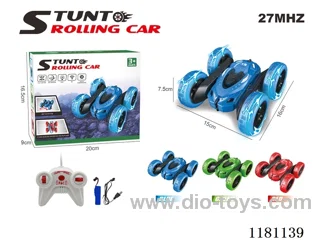 27MHZ rc stunt car with light 3 colors included 3.7V battery