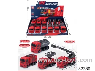 pull back simulation fire truck(12PCS)