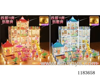 11 Room Lighted Villa-Doll*4
