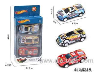 3PCS pull back tin pickup truck