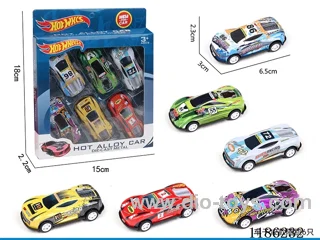 6PCS pull back tin sports car
