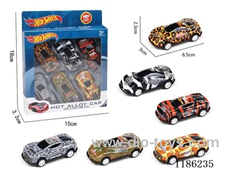 6PCS pull back tin car (animal)