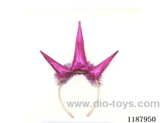 3 Pointed Horns Pretty Shiny Fabric Headdress