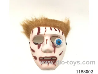 Electric Flash Eyeball Half Face Mask w/Hair