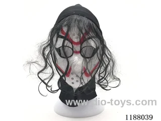 Mask with headgear and messy hair