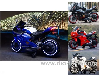 Children's electric car (high quality, luminous wheel + hand speed throttle, red, blue, white, black)