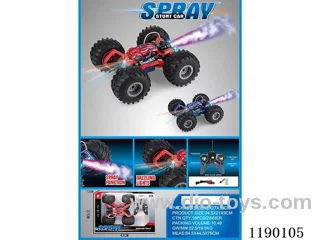 27MHZ 5ch rc stunt car with light/spray included battery 2 colors mixed