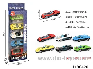 5PCS free wheel alloy car