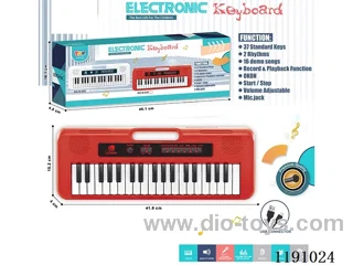 37-Key Multi-Function Piano (Red) w/Microphone, TYPEC Cable