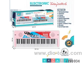49 Keys Multifunction Electronic Piano with Microphone, USB Cable (Red) Color Silkscreen