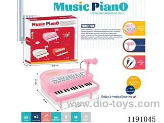 32 Keys Multifunctional Piano with Microphone, USB Cable (Pink)