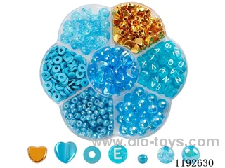 DIY Jewelry Set(Rice beads + soft ceramic + spacer beads + coloured beads + thread (7 compartments))