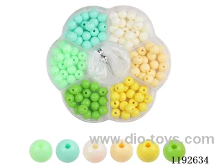 DIY Jewelry Set(8cc round beads + wire (7pcs))