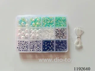 DIY Jewelry Set(Pearl + letter beads + spacer beads + thread (12 compartments))