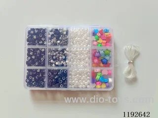 DIY Jewelry Set(Pearls + Alphabet beads + Rice beads + Soft ceramic + Coloured beads + thread (12 compartments))