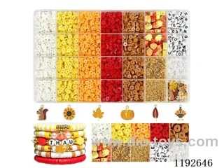 DIY Jewelry Set(6cm pearl + letter beads + spacer beads + pendant + soft ceramic + wire (28 compartments))