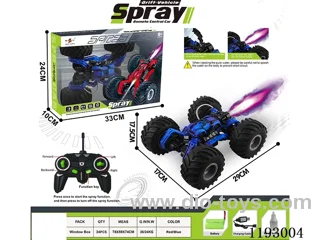 27MHZ rc stunt car with spray included battery
