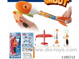 New slingshot catapult aircraft/flying rocket with whistle (slingshot+24CM aircraft 1+rocket 1) Aircraft: red, blue, orange, randomly mixed Rocket: orange, blue randomly mixed