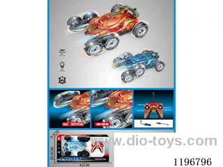 27MHZ 1:16 5ch 6-wheel rc stunt car with light 2colors mixed included 3.7V battery