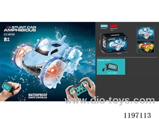 waterproof remote control lighted wheel shark amphibious stunt car