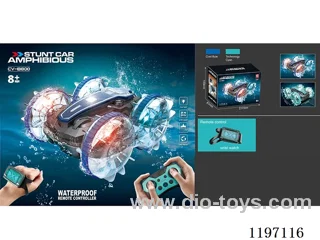 waterproof remote control lighted wheel technology version amphibious stunt car