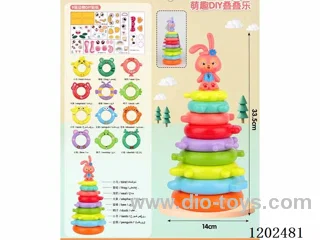 Cute DIY Stacking Joy 9-layer Rabbit Rainbow Circle