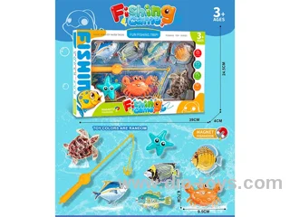 Fishing set (transparent simulation fish + magnetic fishing 9-piece set)