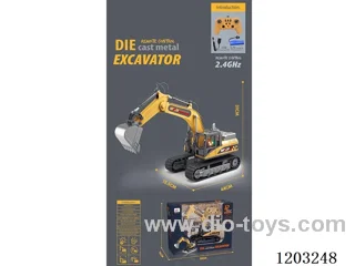 12-ch alloy RC excavator included battery