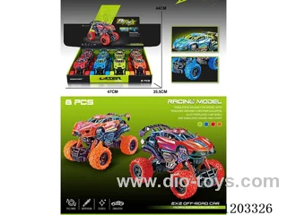 8PCS 4WD Dual pull back Climbing Racer (4 Color Mix)