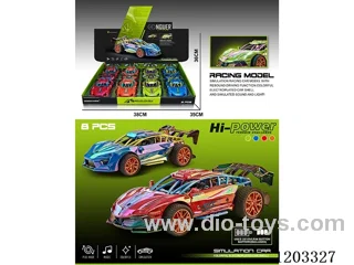 8PCS pull back car with music 4 colors mixed