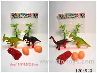 Simulation Scene 7pcs - Dinosaur 2pcs, Coconut Tree 2pcs, 1 Stone, 2 Dinosaur Eggs