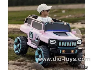 Children's electric car/12v7HA battery, 390 motor four-wheel drive, dual door opening, one key installation of steering wheel, central control panel, one key start, 2.4G one-to-one Bluetooth remote control, 3-speed speed regulation, slow start, front and rear swing function, remote one key brake fun