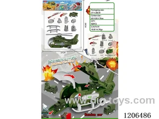 Military Storage Aircraft + Military Weapon + 1 Pull Back Car Scene Simulation
