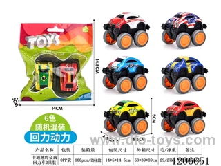 Cartoon off-road metal pull-back car 2 only